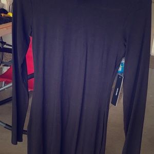 Black long sleeve turtle neck dress